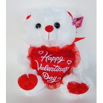 9" Valentine Bear with Happy Valentine's Day Heart White (1 Piece)
