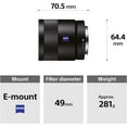 thumbnail image 6 of SEL55F18Z Sonnar T* FE 55mm F1.8 ZA Full-frame E-mount Prime Lens, 6 of 13