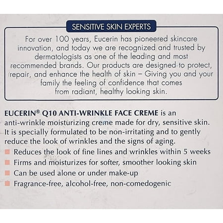 6 Pack - Eucerin Q10 Anti-Wrinkle Sensitive Skin Creme 1.70oz Each