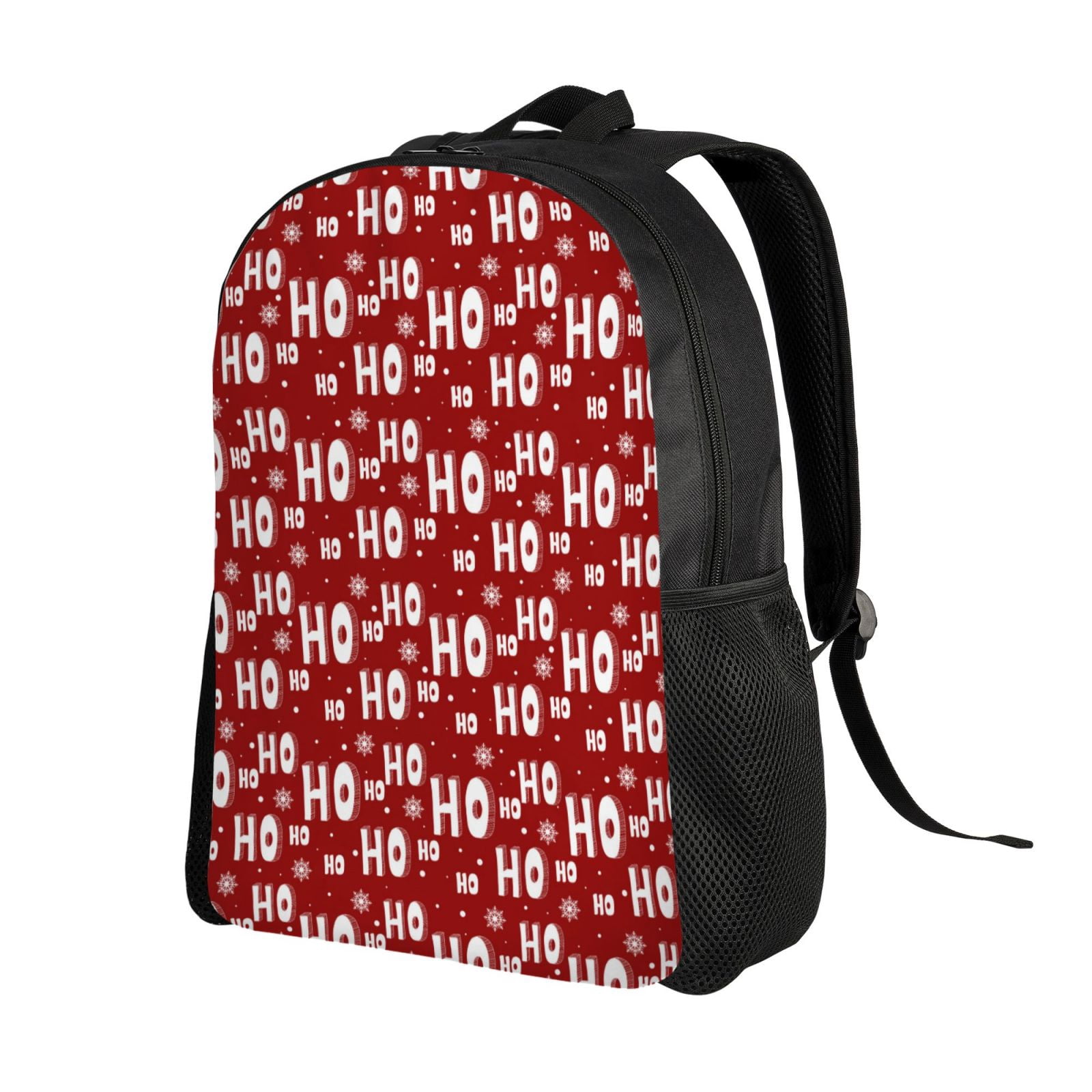 Xecao Ho-Ho-Ho Print School Backpack with Laptop Compartment Small Travel Laptop Backpack for Women Men Waterproof College Backpack Simple School Bag