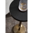 thumbnail image 3 of Kate and Laurel Engles Traditional Adjustable-Height Pedestal Drink Table, 10 x 10 x 30, Antique Brass and Black, Vintage Round Indoor Metal Plant Stand with Embossed Sunburst Pattern, 3 of 10