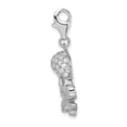 thumbnail image 2 of 925 Sterling Silver Rhodium-plated CZ Skull & Cross Bones With Lobster Clasp Charm Pendant; for Adults and Teens; for Women and Men, 2 of 4