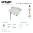 thumbnail image 5 of Kingston Brass LMS30MB7 Pemberton 30" Carrara Marble Console Sink with Brass Legs (8-Inch, 3-Hole), Carrara Marble White/Brushed Brass, 5 of 6