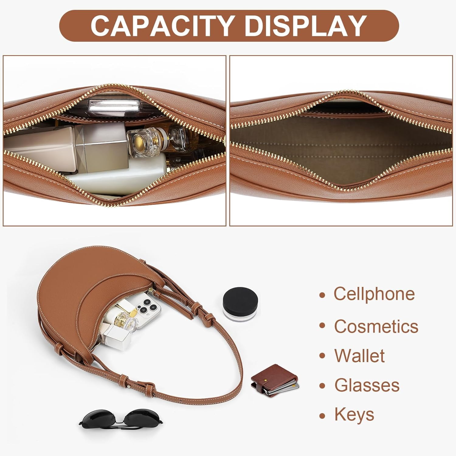 Saddle Bag for Women Shoulder Bag Crescent Purse Trendy Crossbody Bag Hobo Handbag