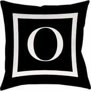 IDG Classic Block Monogram Decorative Pillow - Black