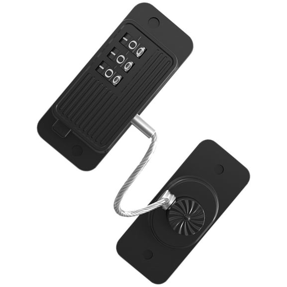 Hemobllo Black Combination Fridge Lock, ABS Steel, Childproof, Simple Installation, Home Use