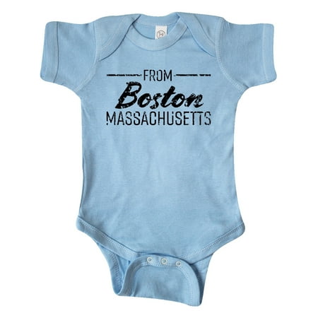 

Inktastic From Boston Massachusetts in Black Distressed Text Gift Baby Boy or Baby Girl Bodysuit