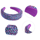 thumbnail image 3 of Accesorios para el cabello para mujer, diadema ancha con diamantes de imitación acolchados con cristal brillante para fiesta Ormromra  CPB-DE-LYY812-4, 3 of 5