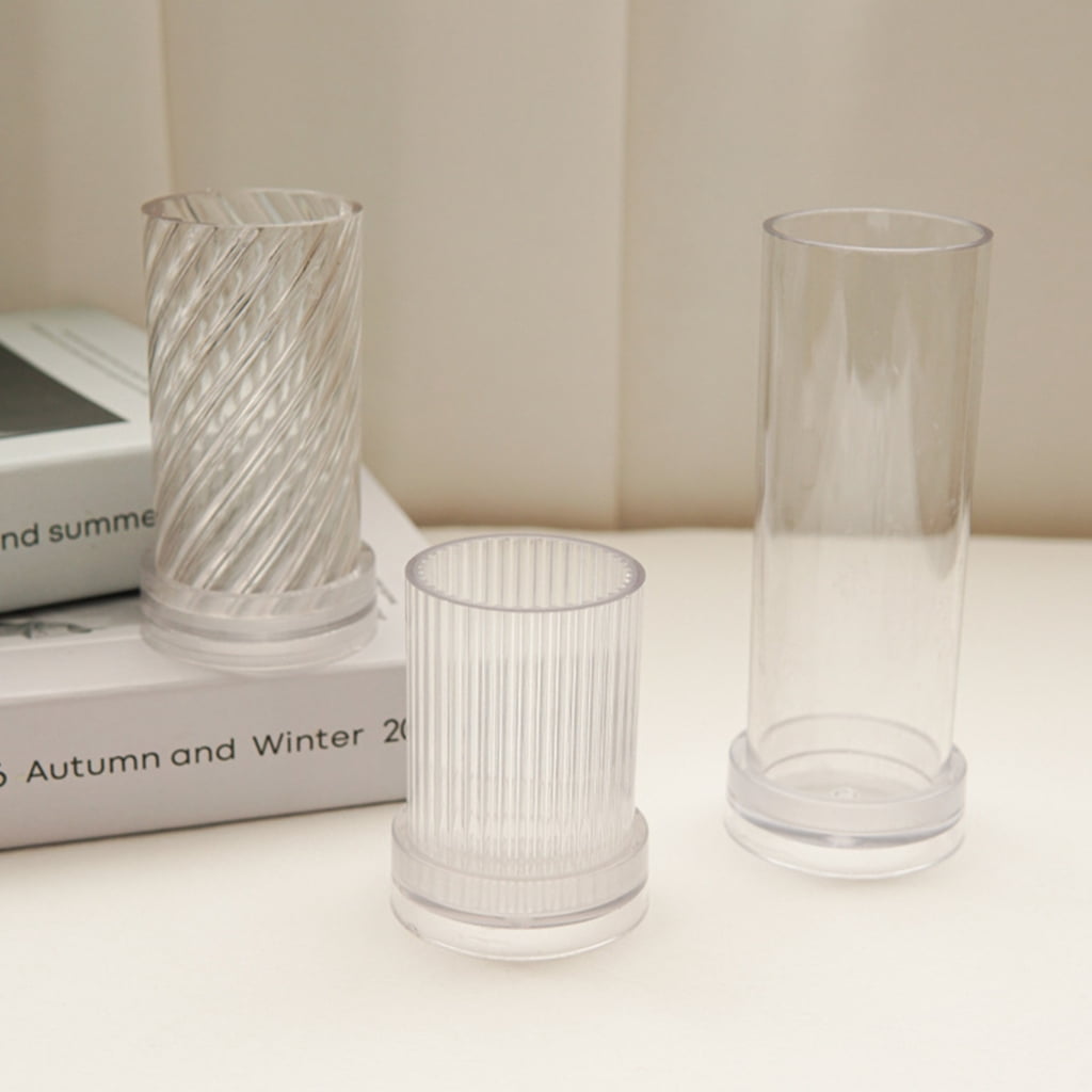 DIY Round Fine Tooth Cylindrical Candle Plastic Mold Striped Candle Acrylic Mold Candle Making Set Mold