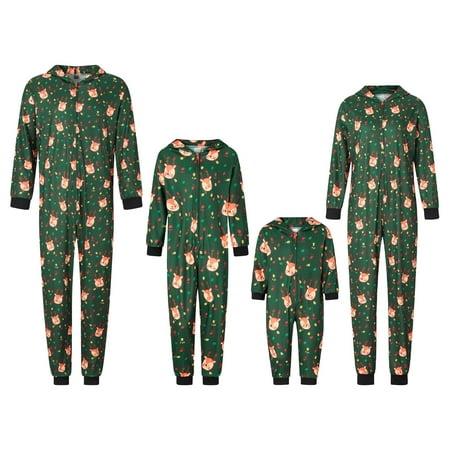 

Family Matching Christmas Pajamas Set Cotton Xmas Deer Holiday Pajamas Sleepwear Dad Mom Kids PJs