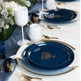 thumbnail image 3 of EcoQuality 8.6"inch Round Plastic Plates Blue Hanukkah Salad Plates with Gold Glitter Stamp Chanukah Menorah Design Hanukkah Party Disposable Dessert China Like Heavy Duty Dinner Plate (80 Pack), 3 of 4