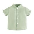 thumbnail image 5 of Jalioing 3 Pack Infant Baby Tops Button Down Short Sleeve Cotton Shirt Baby Boys Girls Summer Casual Cute Blouses, 5 of 9