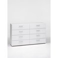 Loft 8 Drawer Double Dresser , White