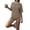 Khaki, variant on Women's Striped 2 Piece Outfits Casual Short Sleeve Shirt Tops Knit Shorts Sets Workout Tracksuits Khaki XL