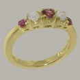 thumbnail image 2 of LBG British Made 9k Yellow Gold Pink Tourmaline & Opal ring Womens band Ring - 33 size options - Size 11.75, 2 of 6