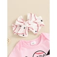 thumbnail image 5 of Bagilaanoe 3pcs Newborn Baby Girl Summer Pants Set Short Sleeve Romper Tops + Print Flare Trousers + Headband 3M 6M 12M 18M Infant Casual Clothes, 5 of 7