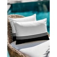 thumbnail image 4 of Waterproof Outdoor Throw Pillows with Inserts 12"x20", Black White Striped Soft Decorative Pillowcases for Couch Bedroom, Modern Abstract Art Aesthetics Pillow Covers for Sofa Living Room, 4 of 8