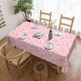 thumbnail image 4 of Rectangle Tablecloth with Wave Lace 60x84 Inch, Soft Pink Floral Rectangular Table Cloth Comfortable Tabletop Cover Outdoor Tablecloth for Restaurant, Picnic, Indoor and Outdoor Dining, 4 of 8