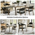 thumbnail image 3 of Upholstered Dining Chair Set of 2 with Ergonomic Curved Backrest and Solid Wooden Legs for Dining Room Kitchen Living Room Grey, 3 of 9
