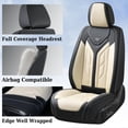 thumbnail image 3 of Fundas de Asiento Coverado CKWZ303 Juego Completo Cuero Sintetico Universal para Auto SUV Camioneta, 3 of 5