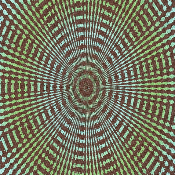Ahgly Company Machine Washable Indoor Square Transitional Pastel Green Area Rugs, 8' Square