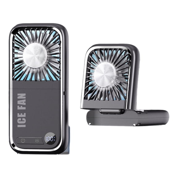 Portable Fan Rechargeable, Foldable Semiconductor Cooling Neck Fan, Hands-Free Wearable Personal Air Cooler with 5 Speeds, Rechargeable Battery Operated for Travel, Office, Outdoor