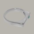 thumbnail image 4 of LBG British Made 14k White Gold ring with Natural Turquoise Mens Band Ring - 33 size options - Size 11, 4 of 6