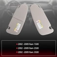 thumbnail image 2 of Grey Left Driver and Right Passenger Side Sun Visor Without Sunroof Compatible with Dodge 2002 2003 2004 2005 2006 2007 2008 2009 Ram 1500 2500 3500, Replace#1CT11TL2AA 1CT18TL2AA, 2 of 5