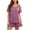 Purple, variant on Women's 2 Piece Pajama Set Modal Blend Star Print Short Sleeve Top and Shorts Loungewear with Lettuce Edge Elastic Waist Summer Sleepwear