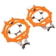thumbnail image 3 of 2 piezas de tacos de tracción para hielo, antideslizantes, para calzado, crampones, agarres para nieve con 8 picos para senderismo, caminatas, montañismo, color naranja, 3 of 15