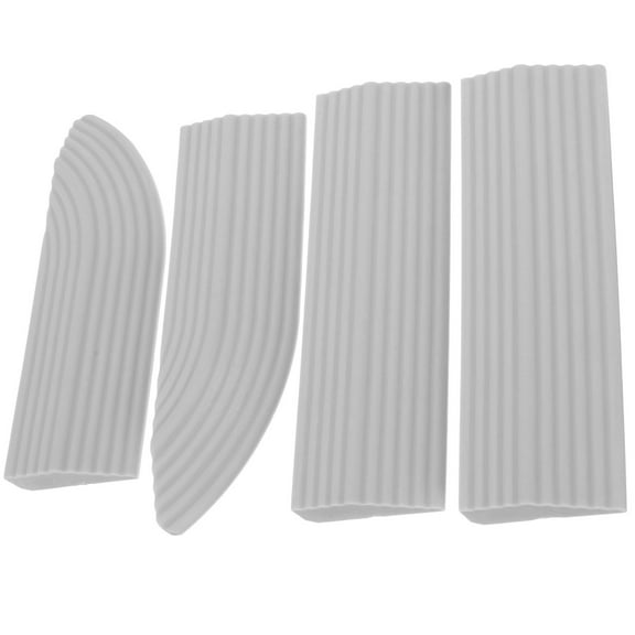 Yardwe 1Set Rubber Threshold Ramp for Home Entry with Anti Skid Pressure Resistant Grey Slope Ramp Mat