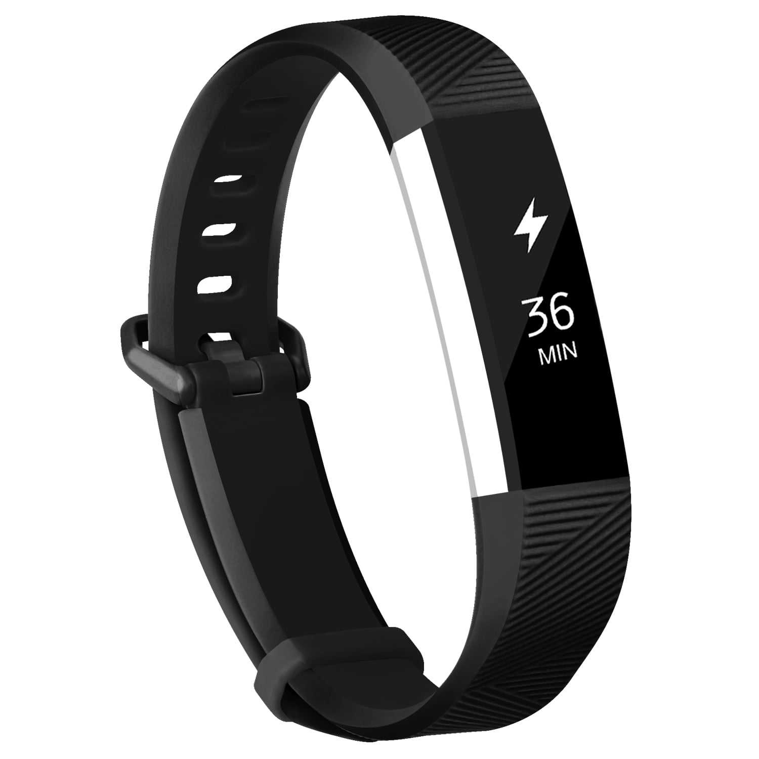 Soft Breathable Silicone Sport Wrist Band Fitbit Alta or Alta HR BLACK PURPLE 