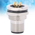 thumbnail image 3 of Industrial Connector, M12 Thread  Conductivity Damping Design Panel Back Mounting Socket  250V  For Electrical Equipments, 3 of 8