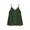 thumbnail image 6 of Lumistal Women's Sleeveless Linen Tank Top V Neck Button Down Shirt Casual Blouse for Women Trendy Loose Fit Summer Beach Vacation Tops Daily Wear Green M, 6 of 7