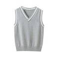 thumbnail image 2 of Busydd Girls Clothes 3-15 Years V Neck Sleeveless Knit Sweaters Comfy Casual Unisex Boys Girls Sweaters Kids Clothing, 2 of 6