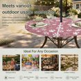 thumbnail image 6 of Round Outdoor Tablecloth with Umbrella Hole and Zipper, Pink Dog Paw Tablecloth with Elastic Waterproof, Modern Geometric Abstract Aesthetics Patio Table Covers for 55" - 60" Picnic Pool Tables, 6 of 9
