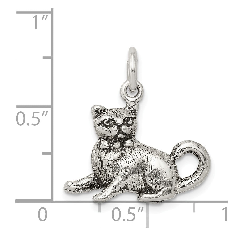 Circle Charm Necklace Charm Pet Charm 925 Silver Cat Charm 4 Sterling Silver Cat Charm w Zircon Bracelet Charm