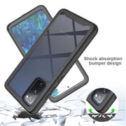 Galaxy S20 FE 5G Case with Built in Screen Protector,Dteck Full-Body Shockproof Rubber Hybrid Protection Crystal Clear PC Back Protective Phone Case Cover for Samsung Galaxy S20 FE,Black
