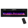 thumbnail image 1 of Costway 60 Inches Ultra-thin Electric Fireplace Recessed & Wall Mounted with Log Crystals, 1 of 9