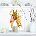 thumbnail image 1 of Giraffe Eating Ice Cream Watercolor - Contemporary Animal Art Canvas, 1 of 3