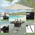 thumbnail image 4 of ASJMR 5 Pieces Dining Set Outdoor Indoor with PE Rattan Wicker Umbrella Hole Patio Dining Table and Armrest Chairs, Grey, 4 of 7
