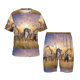 thumbnail image 1 of Balery Vintage Wildlife Protection Conjunto de Pijama Infantil de Manga Corta con Estampado – Ropa de Dormir de Algodón Suave-Large, 1 of 6