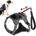 thumbnail image 1 of 2 In 1 No Pull Dog Harness Retractable Dog Leash, Reflective Service Dog Harness, Adjustable Dog Vest With Control Handle XL Black, 1 of 5