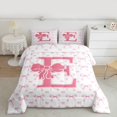 thumbnail image 2 of Homewish Personalized Initial E Bedding Comforter Set 2pcs for Kids Children Teens,Dreamy Princess Twin Comforter Sets Microfiber,Cute Ribbon Bowknot Breathable Bedding Set,Luxury Bedroom Decor, 2 of 8