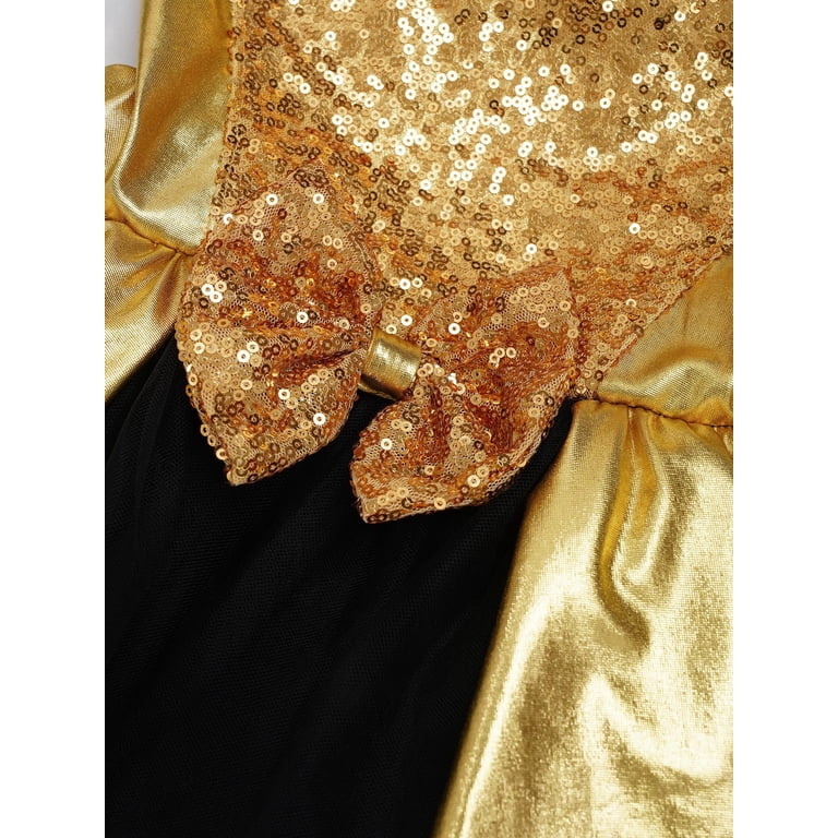 TiaoBug Kids Girls Sequins Dance Dress Jazz Ballet Tutu Leotard Dress Dancewear