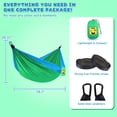 thumbnail image 2 of SZHLUX Hamaca para niños – Equipo de camping para niños, accesorios de camping con 2 correas para árboles y mosquetones para uso interior/exterior, azul zafiro y verde hierba, 2 of 5