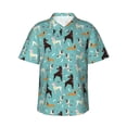 thumbnail image 1 of Fotbe Cute Dog Camisa Hawaiana para Hombre Unisex – Camisa Casual de Verano con Botones de Manga Corta de Algodón y Lino,X-Large, 1 of 7
