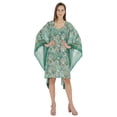 thumbnail image 5 of Moomaya WoMen's Short Hoodie Kaftan Loose Tunic Kimono Sleeve Mini Beach Cover Up Dress, 5 of 7