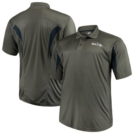 Men's Majestic Charcoal Seattle Seahawks Big & Tall Pieced Polo