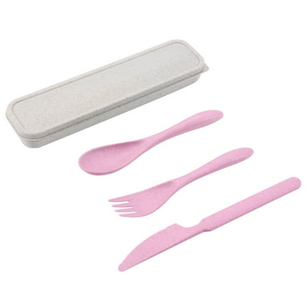 

JANGSLNG 1 Set Wear-resistant Spoon Set Corrosion Resistant Plastic Portable Smooth Edge Cutter Fork for Home